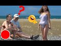 Funny crazy Girl prank on the beach  😲  AWESOME REACTIONS 😲  🔥 Best of Just For Laughs