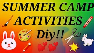 Easy and Creative Summer camp activities for kids 2019 | DIY Fun Ideas.