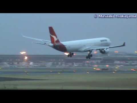 Crosswind Landing - by Qantas Airbus A330-300 【VH-QPG】