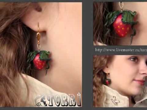 Сережки клубничка своими руками 58