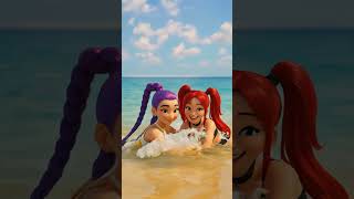 Mira & Abbys Cute Sandcastles Until A Giant Octopus Attacks