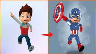 Ryder Paw Patrol Transform Into Captain America Paw Patrol Glow Up