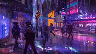 'Cyberpunk Cafe' Cityscape Ambiance ASMR
