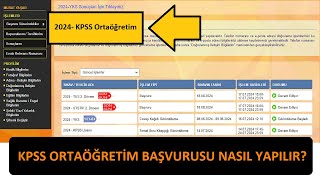 Kpss Ortaöğreti̇m Başvurusu Nasil Yapilir? Görüntülü Anlatim 2024 Kpss Li̇se Başvurusu