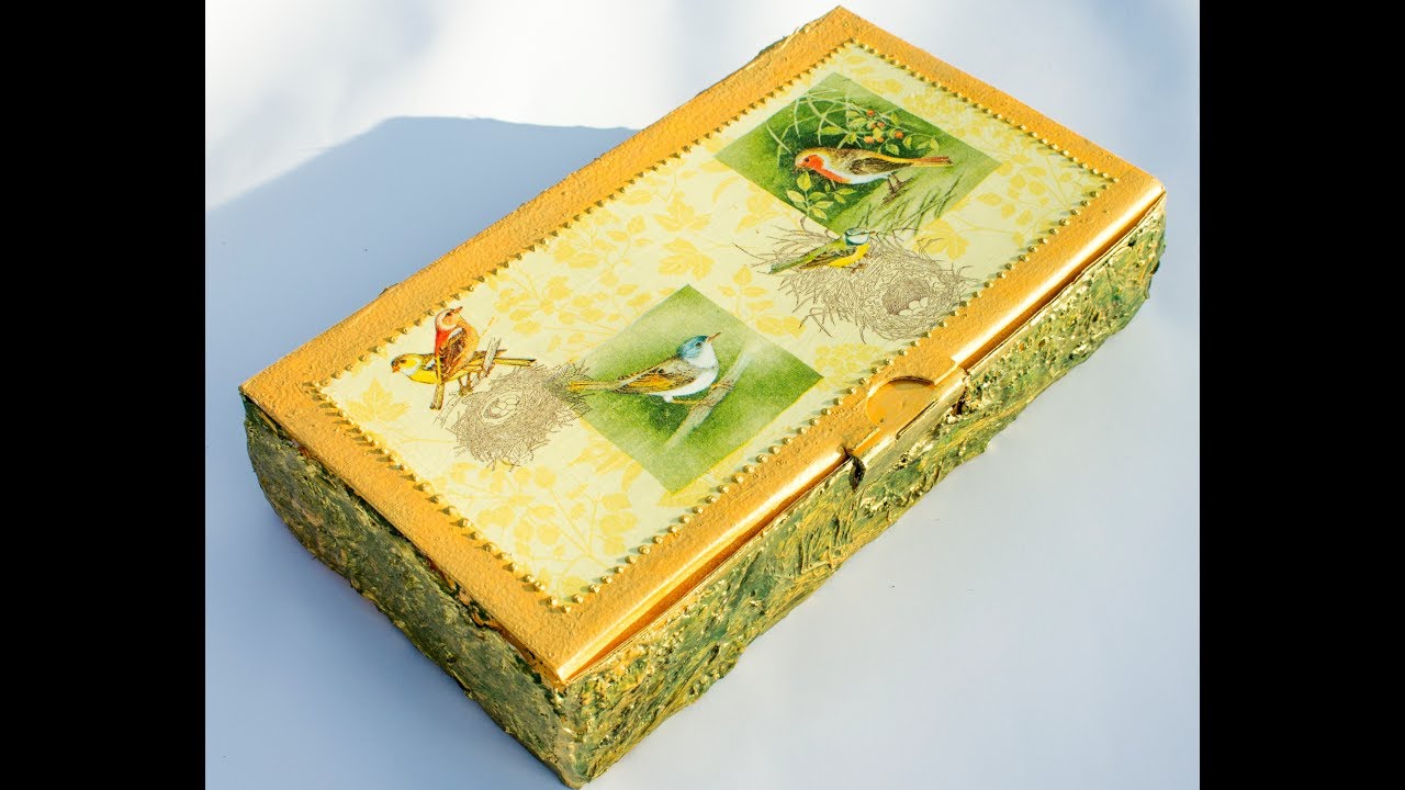 Картонная коробка своими руками декупаж 44