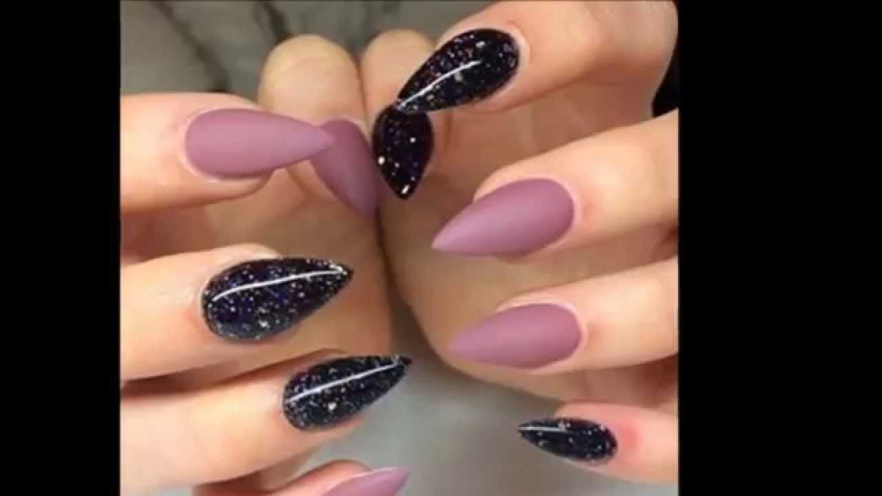 uñas puntiagudas decoradas