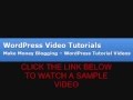 Wordpress Tutorial Video on Making Money Blogging