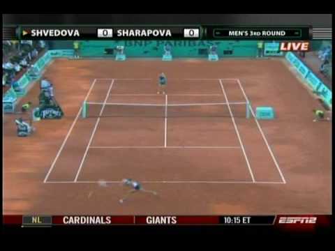 マリア シャラポワ VS Yaroslava Shevedova 6／9- 全仏オープン 2009- 3rd Round