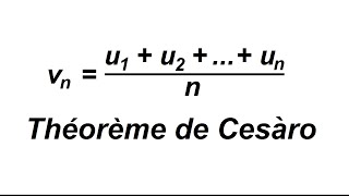 Démonstration Du Théorème De Cesàro