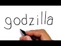 VERY EASY ! How to turn words GODZILLA into cartoons for KIDS / learn how to draw