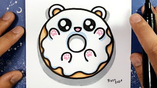 Kawaii Hamster Donut Selber Zeichnen - Copyrihghted Image Drawing