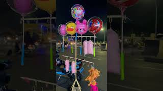 Cute Pink Doll And Pink Panda Balloon Lights Up