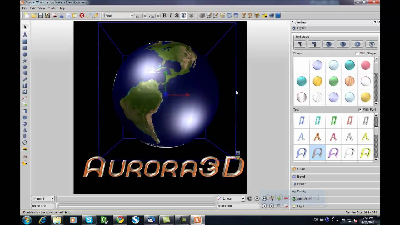 aurora 3d animation maker man