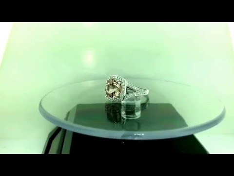 Morganite & Diamond Cocktail Ring 14K White Gold 3.00 Carat Pave Set HandMade Certified Huge Halo Morganite & Diamond Cocktail Ring 14K White Gold 3.00 Carat Pave Set HandMade Certified Huge Halo