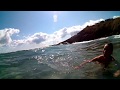 Bulgaria, Black Sea, camping Dolphin near Achtopol, nudist beach, play in the waves