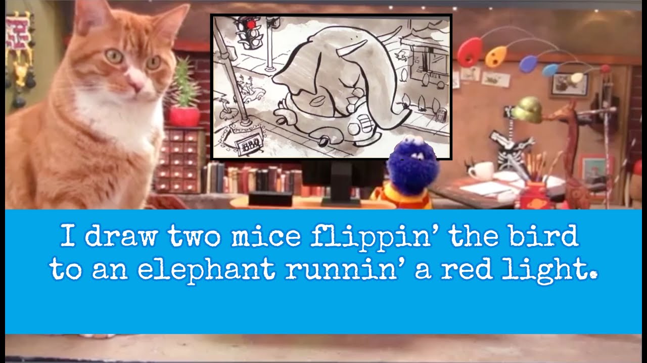 Two Mice Flippin' Off An Elephant Running A Red Light • Paint By Monster LIVE