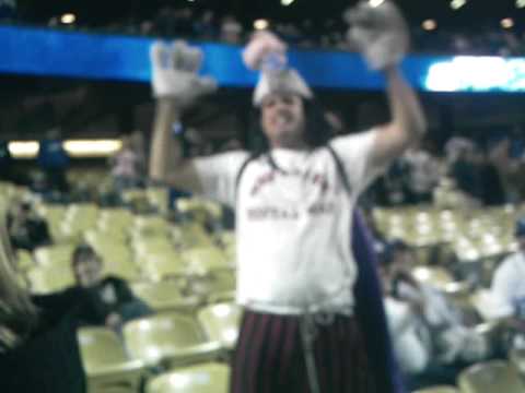 Dodgers Stadium 2009. Crazy Guy At Dodgers Stadium