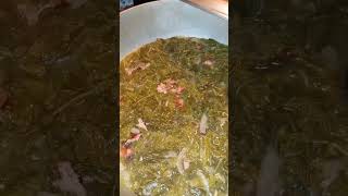 Smoked Neck Bones And Collard & Mustard Greens