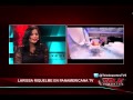 Larissa Riquelme alborotó con su belleza los estudios de Teledeportes (1-3)