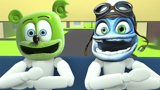 Wheels On The Bus But With Gummy Bear & Crazy Frog Funny Sounds