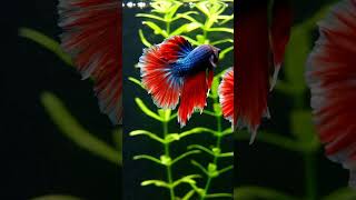 Beautiful Betta Fish In Sunlight Macro 4K Slow Motion Underwater Ripples