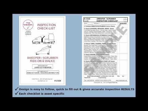 sweeper scrubber ride on walkie inspection checklist 2 excel checklist