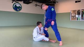 Shin to shin guard retention and sweeps set up