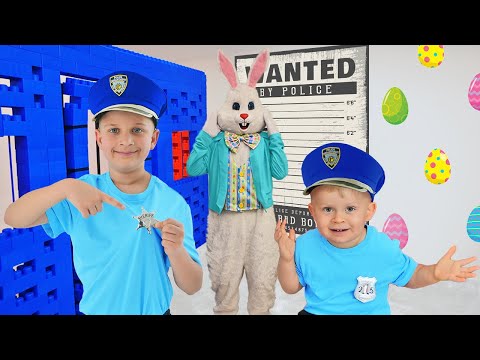 Roma and Oliver's Mysterious Police Adventure with the Easter Bunny!}