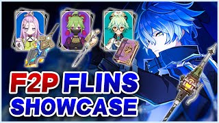 Flins F2P Team Early Access Showcase 4-Star Characters And Weapons Only Genshin Impact