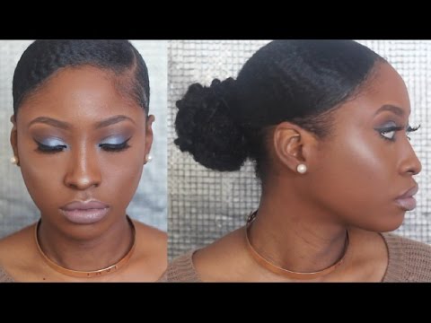 How To Sleek Low Bun On Natural Hair Sock Bun Tutorial