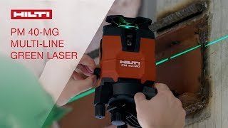 OVERVIEW of Hilti's PM 40-MG all-in-one, multi-line green laser