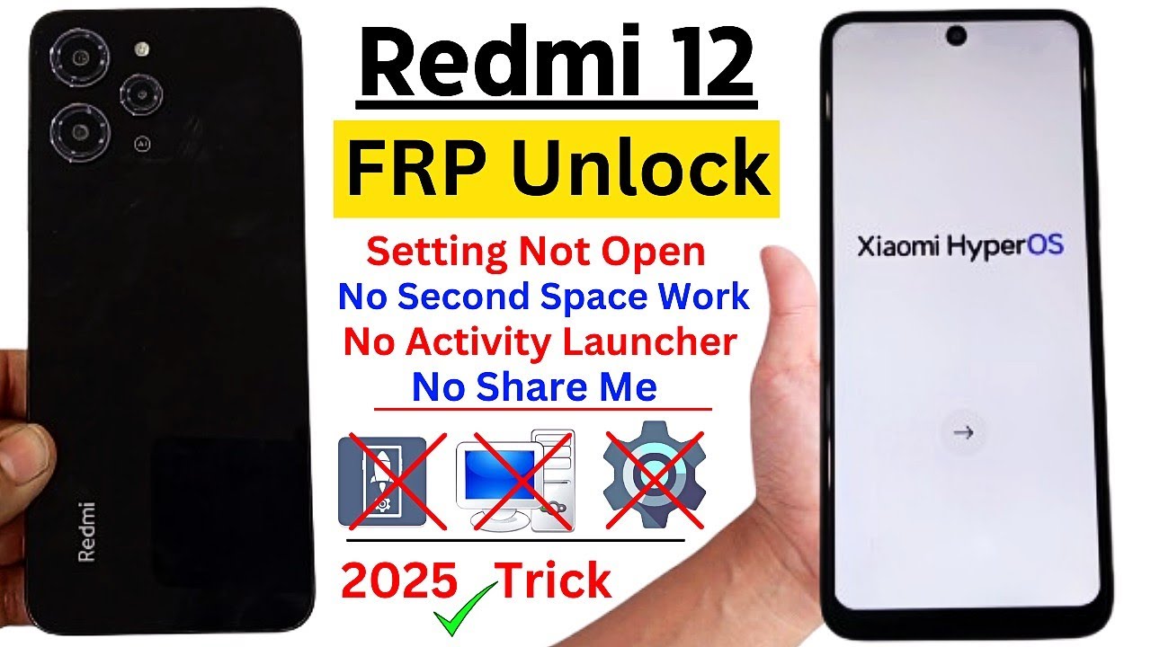 Redmi 12 Xiaomi HyperOS Frp Bypass/Unlock Without Pc Redmi 12 Xiaomi HyperOS Frp Bypass/Unlock Without Pc
