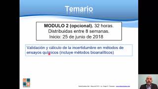 Nuevo curso: "Validación y Expresión de la Incertidumbre en Métodos de Ensayos (ISO/IEC 17025:2017)