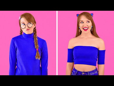COOL DIY CLOTHES HACKS  Girly Clothes Transformation Ideas by 123 GO!