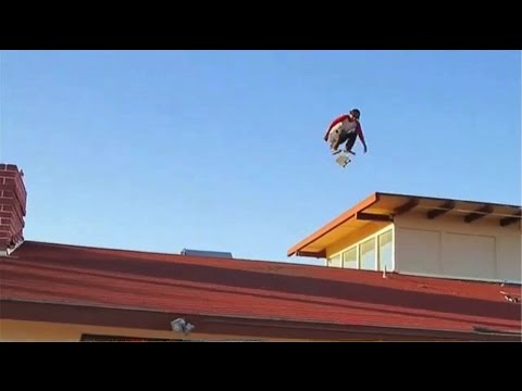 INSTABLAST!  HUGE Hardflip Off Roof!! Massive Double Heelflip! Supermarket Skating!!?!