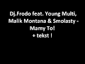 TEKST Dj Frodo feat Young Multi, Malik Montana & Smolasty Mamy To!