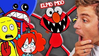 Reacting To Huggy Wuggy vs ELMO MOD (Poppy Playtime Animation)