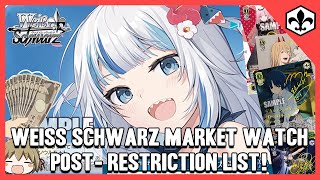 Weiss Schwarz Market Watch Post- Restriction List Azur Lane, Holoive