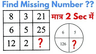 Reasoning Tricks in hindi | Missing number | For #Railway, SSC, BANK, CPO SI, CH