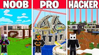 NOOB vs PRO vs HACKER: GÜVENLİKLİ LÜKS VİLLA YAPI KAPIŞMASI! - Minecraft