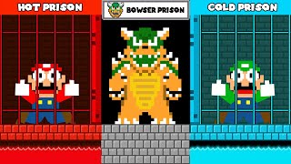 Mario And Luigi Escape Hot Vs Cold Challenge In Bowser Prison Game Animation
