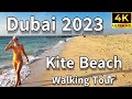 Dubai Kite Beach 🇦🇪 Best Public Beach in Dubai! [ 4K ] Walking Tour