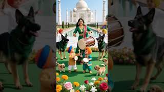 Adorable Baby And Dog, Punjabi Mother With Dhol