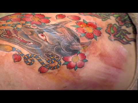 Miami Ink - Hannya Mask Tattoo. Serena gets a Japanese Mask tattooed on her 