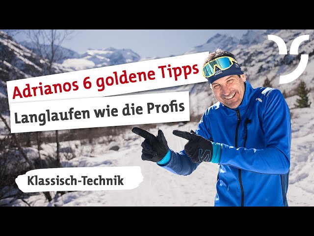 Watch Adrianos 6 goldene Tipps fürs Langlaufen in Graubünden (Klassisch-Technik) on YouTube.