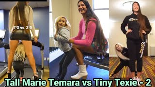 Tall Marie Temara Vs Tiny Texie - 2 | Tall Girl Vs Short Girl | Tall Woman Lift Carry
