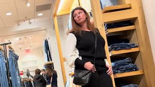 Woman Stares At Grey Joggers On Man. Bulge Reaction