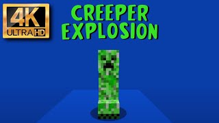 4K 60 Fps Creeper Explosion Bluegreen Screen Template - Withwithout Shadows