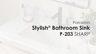 P-203 - Sharp White Porcelain Undermount Bathroom Sink Stylish