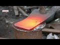 Making An Almazan Kitchen Knife By Blacksmith And His WifeCut Nails With It Watch To Support Her